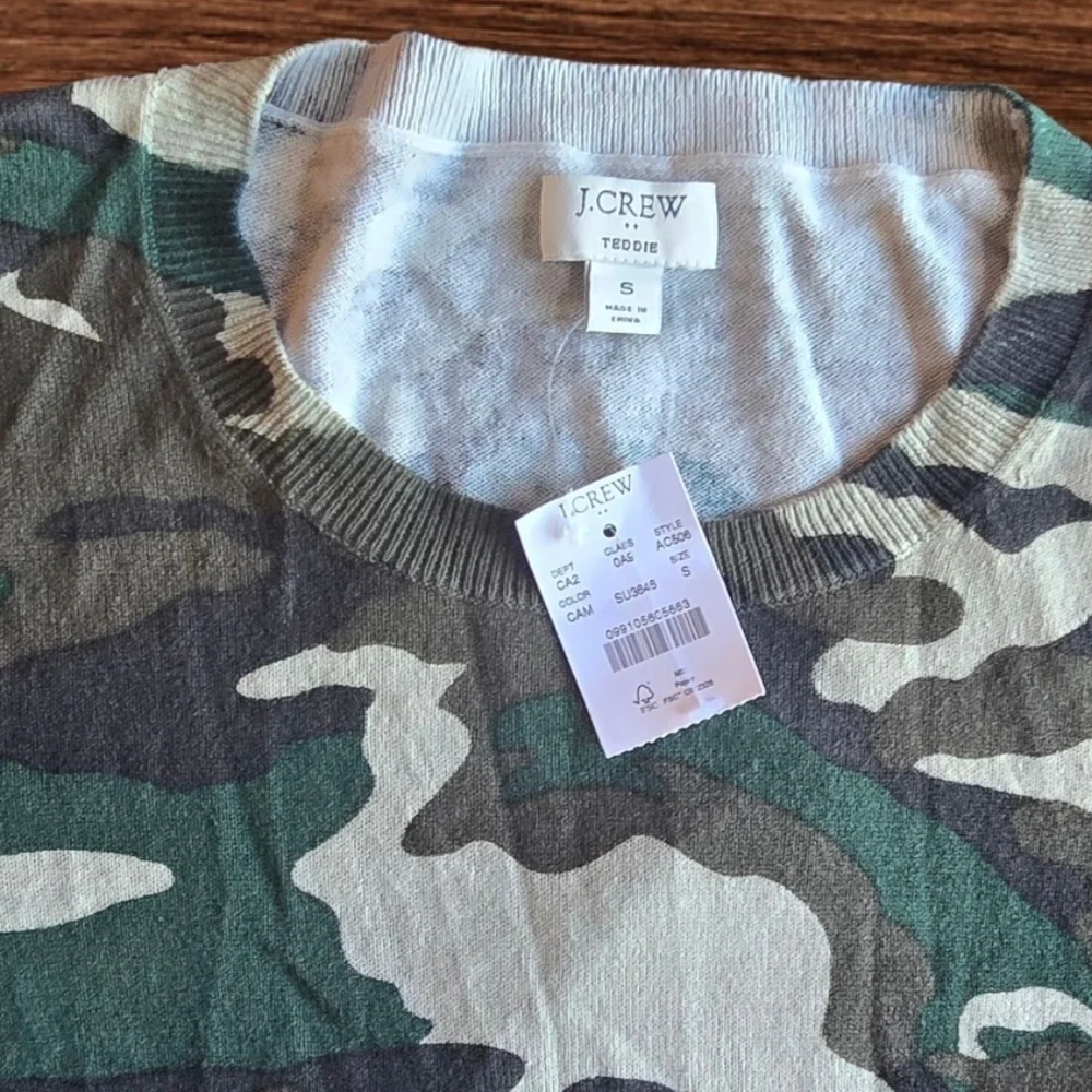 J. Crew Mercantile Camo Crewneck Sweater